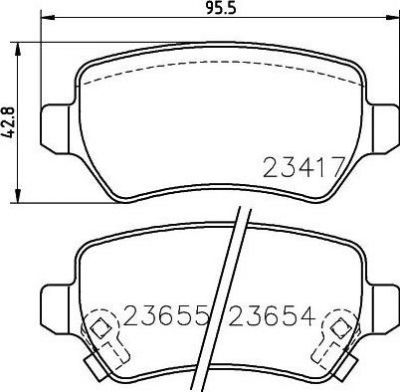 MINTEX MDB2357 комплект тормозных колодок, дисковый тормоз на OPEL ASTRA H (L48)