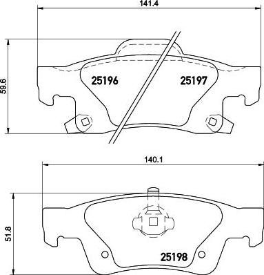 MINTEX MDB3165 комплект тормозных колодок, дисковый тормоз на JEEP GRAND CHEROKEE IV (WK, WK2)