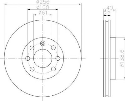 MINTEX MDC1060 тормозной диск на VOLVO 460 L (464)