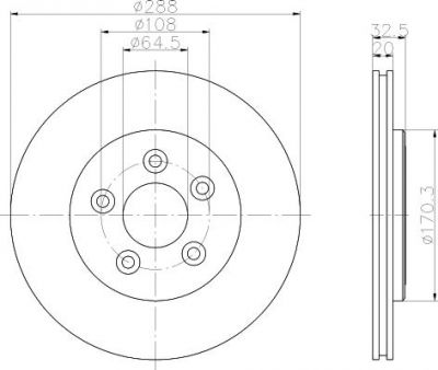MINTEX MDC1372 тормозной диск на LINCOLN LS