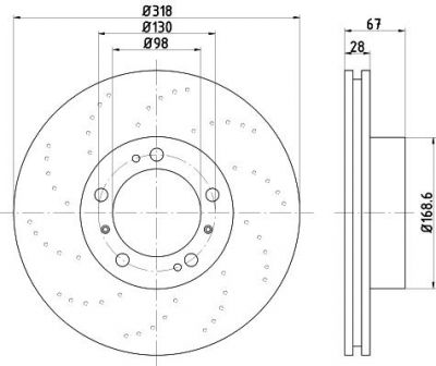 MINTEX MDC1429L тормозной диск на PORSCHE 911 (996)