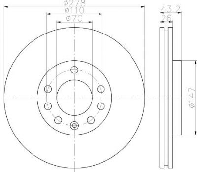 MINTEX MDC1821 тормозной диск на OPEL CORSA D