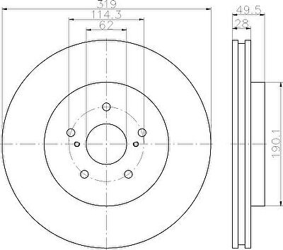 MINTEX MDC1856 тормозной диск на LEXUS RX (MHU3_, GSU3_, MCU3_)