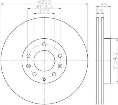 MINTEX MDC2091 тормозной диск на MAZDA 6 (GH)