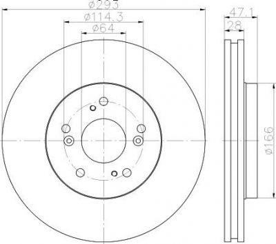 MINTEX MDC2104 тормозной диск на HONDA CR-V IV (RE)