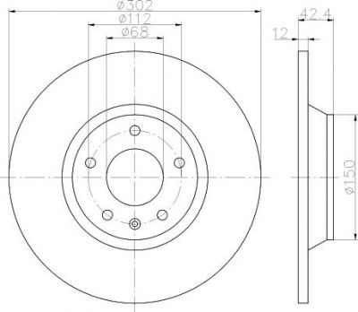 MINTEX MDC2281 тормозной диск на AUDI A6 Allroad (4FH, C6)