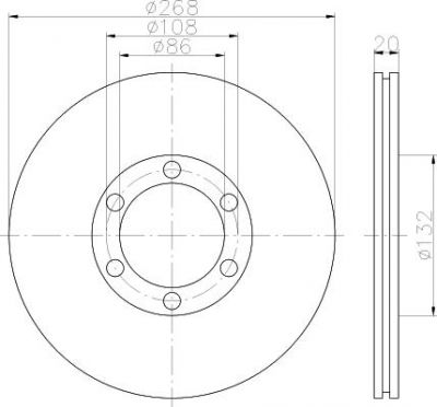 MINTEX MDC2323 тормозной диск на MAZDA E-SERIE фургон (SR2)