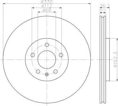 MINTEX MDC2349 тормозной диск на AUDI A8 (4H_)