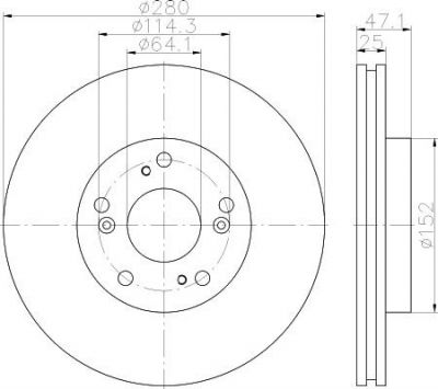 MINTEX MDC2482 тормозной диск на HONDA CIVIC IX (FK)