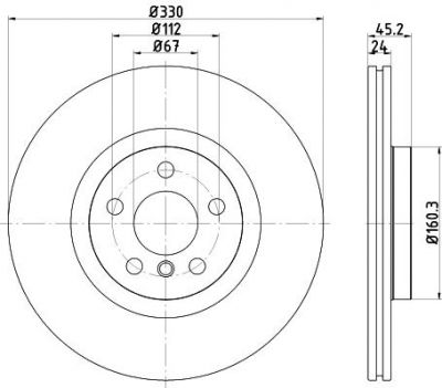 MINTEX MDC2680 тормозной диск на X1 (F48)