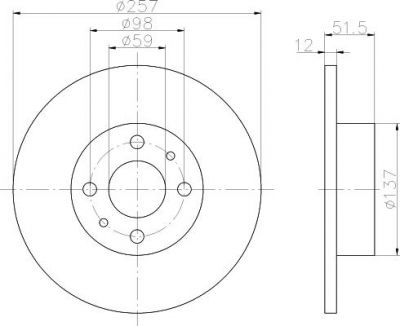 MINTEX MDC388 тормозной диск на FIAT CROMA (154)