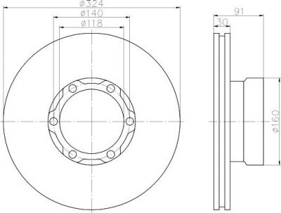 MINTEX MDC464 тормозной диск на MERCEDES-BENZ T2/LN1 фургон/универсал