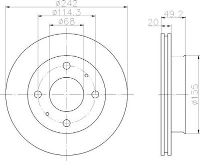 MINTEX MDC583 тормозной диск на NISSAN PRIMERA (P10)