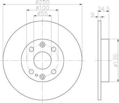 MINTEX MDC660 тормозной диск на MAZDA 323 C IV (BG)