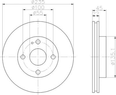 MINTEX MDC743 тормозной диск на MAZDA 323 C IV (BG)