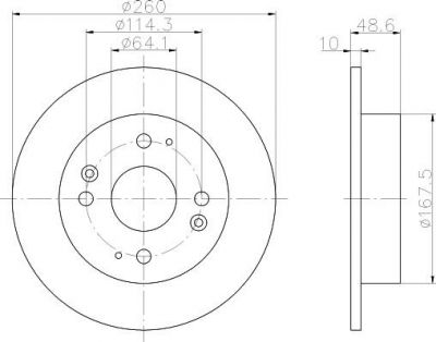MINTEX MDC820 тормозной диск на ROVER 600 (RH)