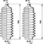 MOOG K150105 комплект пылника, рулевое управление на NISSAN SUNNY III Liftback (N14)