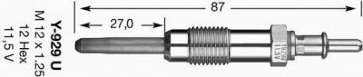 NGK 6003 Заменён на 1749 Y-929U DP41 Свеча накаливания 6003 Y-929U (Y-929U)