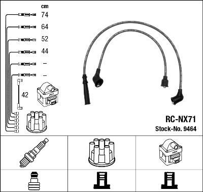 NGK 9464 Комплекты высоковольтных проводов RC-NX71
