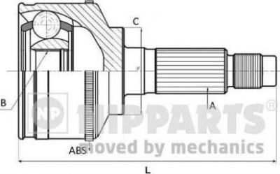 NIPPARTS ШРУС MAZDA 626 2.0-2.5 87-97 нар.(ABS) (G570-25-500, J2823113)