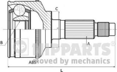 NIPPARTS ШРУС HONDA ACCORD/PRELUDE 2.0/2.2 87>98 нар.(ABS) (44306-SF1-J71, J2824119)