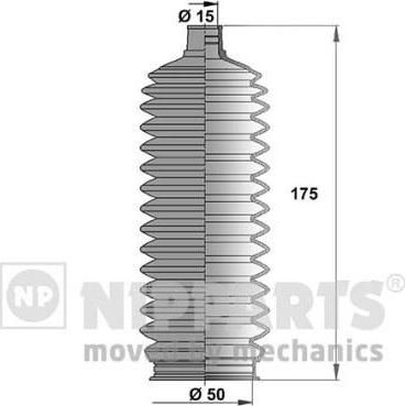 NIPPARTS Пыльник рулевой рейки TOYOTA/KIA/OPEL (4553526030, J2846008)