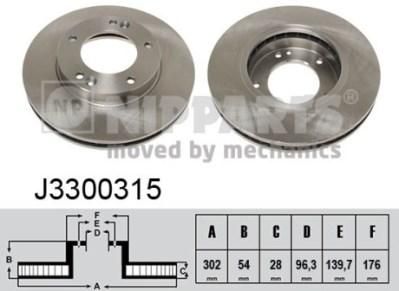 NIPPARTS Диск тормозной KIA SORENTO (JC) 2.4-3.5 02- передний вент. (517123E000, J3300315)