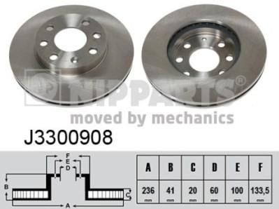 NIPPARTS Диск тормозной перед. вент. DAEWOO Nexia//Aveo/Lanos 1,4-1,6L 95-> (561248J, J3300908)