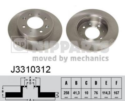 NIPPARTS Диск тормозной KIA CERATO 1.5-2.0 04- задний (584112F100, J3310312)