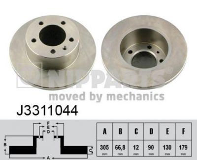 NIPPARTS Диск тормозной OPEL MOVANO 98-/RENAULT MASTER 98-/NISSAN INTERSTAR 02- задний (77003-14107, J3311044)