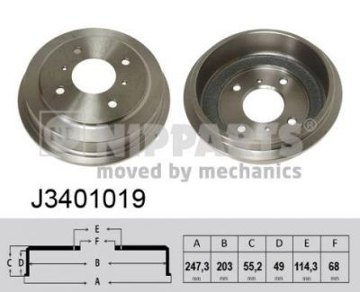 NIPPARTS Барабан тормозной NISSAN PRIMERA -02 (43206-97J10, J3401019)