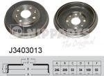 NIPParts J3403013 тормозной барабан на MAZDA 323 C IV (BG)