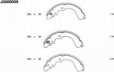 NIPParts J3505005 комплект тормозных колодок на MITSUBISHI CARISMA (DA_)