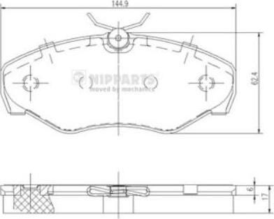 NIPPARTS Колодки тормозные перед. NISSAN Primastar//Vivaro//Trafic II 1,9D-2,5D 01-> (77010-54771, J3601080)