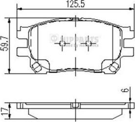 NIPParts J3602119 комплект тормозных колодок, дисковый тормоз на TOYOTA PREVIA (MCR3_, ACR3_, CLR3_)