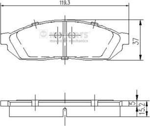 NIPParts J3604004 комплект тормозных колодок, дисковый тормоз на HONDA CIVIC I Shuttle (AN, AR)