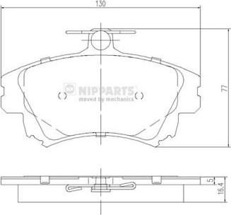 NIPPARTS Колодки торм. диск. передние MITSUBISHI CARISMA/COLT VI 06/04- 130X78,5X17,3mm (573039, J3605042)