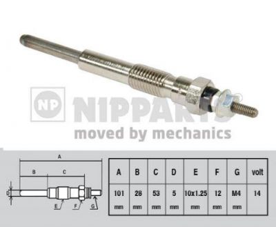NIPParts J5712005 свеча накаливания на TOYOTA LAND CRUISER (_J6_)