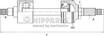 NIPParts N2802001 приводной вал на TOYOTA PLATZ (NCP1_)