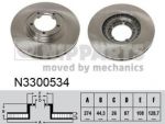 NIPPARTS Диск тормозной передний HYUNDAI H1 STAREX 01- PORTER 04- 274x26mm (58129-4A200, N3300534)