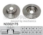 NIPPARTS Диск тормозной перед. TOYOTA Yaris 1,0-1,4L 02-> (258x22mm) (435120D060, N3302175)