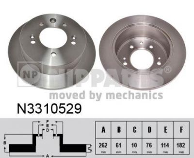 NIPParts N3310529 тормозной диск на HYUNDAI SONATA VI (YF)