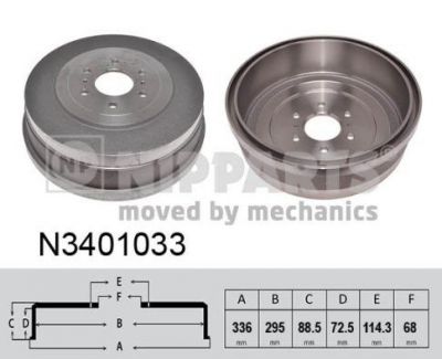 NIPPARTS Барабан тормозной NISSAN NAVARA 05- (N3401033)