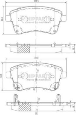 NIPPARTS Колодки тормозные перед. KIA Venga 1,4/1,6L 10-> (581011PA000, N3600331)