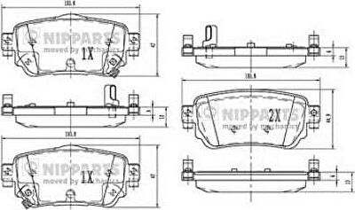 NIPParts N3611060 комплект тормозных колодок, дисковый тормоз на NISSAN QASHQAI (J11, J11_)