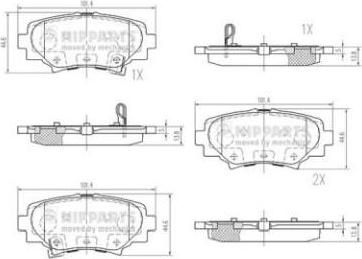 NIPParts N3613027 комплект тормозных колодок, дисковый тормоз на MAZDA 3 (BM)