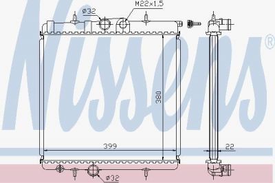 NISSENS Радиатор охл. ДВС PSA 206 1,1-1,6L 02-> (1330.37, 63708A)