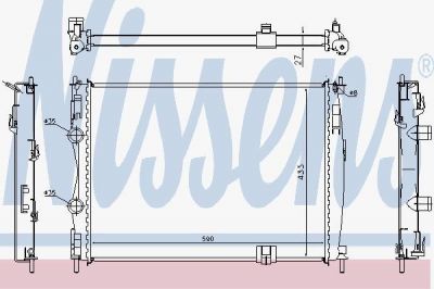 Nissens 67367 радиатор, охлаждение двигателя на NISSAN QASHQAI / QASHQAI +2 (J10, JJ10)