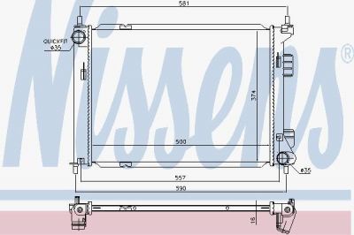 Nissens 67603 радиатор, охлаждение двигателя на KIA VENGA (YN)
