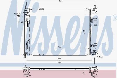 Nissens 67604 радиатор, охлаждение двигателя на KIA VENGA (YN)